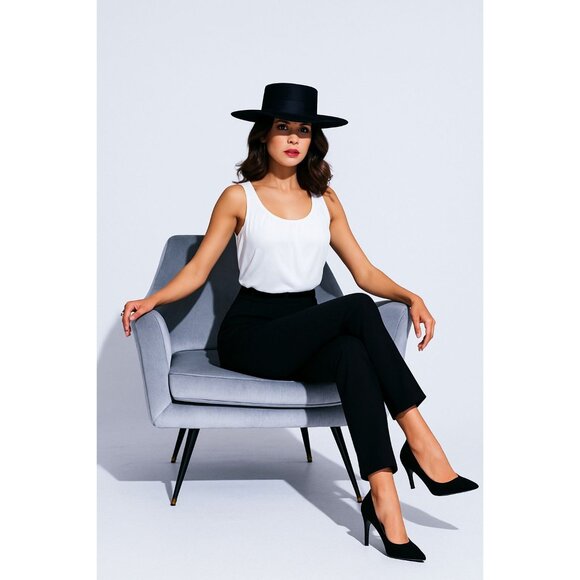 Kasper Tops - Kasper 2X White Pleated Scoop Neck Stretch Blouse Workwear Chic City Top Classic